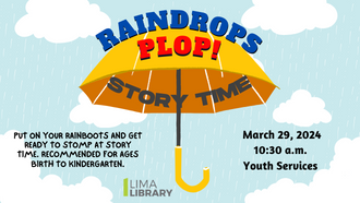 Raindrops Plop Story Time Flyer