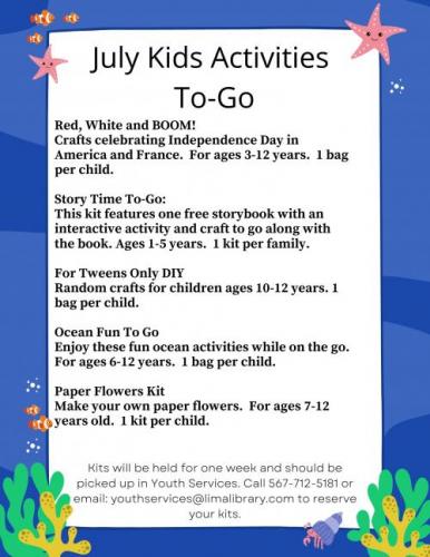 Kid's Activities To-Go